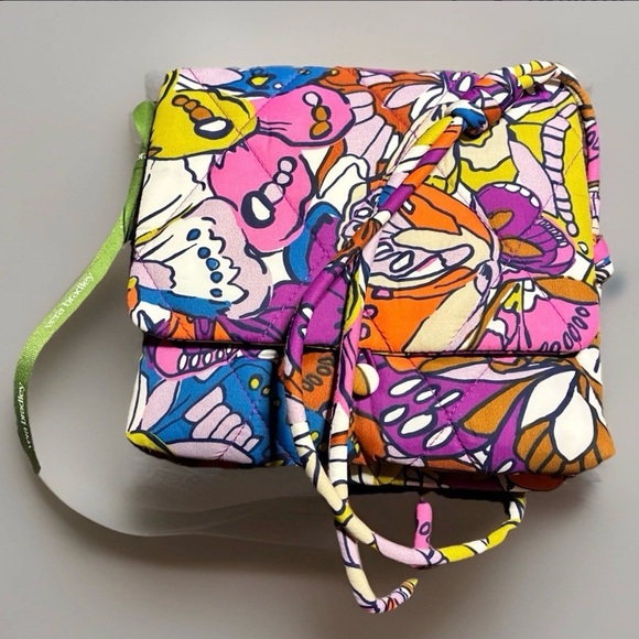 NWT VERA BRADLEY Baird Hipster Flutter Print Multicolor Cotton - Picture 1 of 5